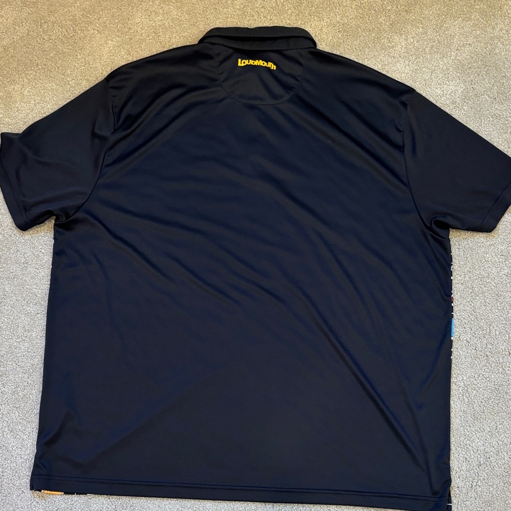 Loudmouth Black Multicolor Cocktail Pattern Polo - Picture 4 of 6